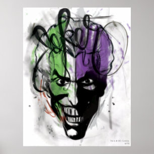 The Joker Neon Airbrush Portrait ポスター