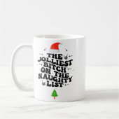 The Jolliest On The Naughty List Funny Christmas コーヒーマグカップ (左)