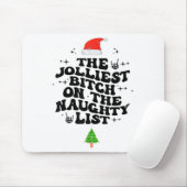 The Jolliest On The Naughty List Funny Christmas  マウスパッド (マウス)