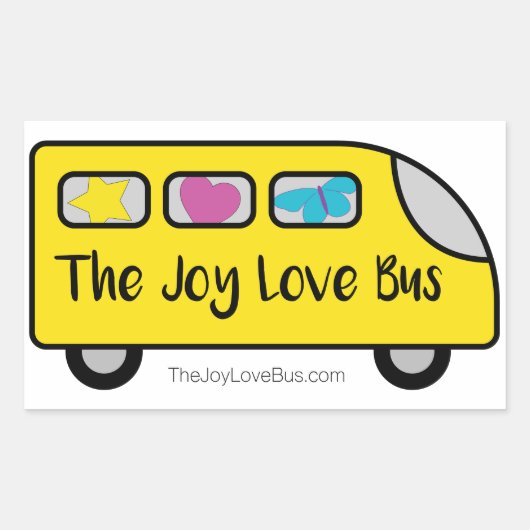 The Joy Love Busロゴスタンプ 長方形シール (正面)