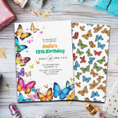 The Joy of Butterflies 12th Birthday Invitation 招待状