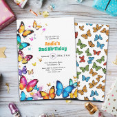 The Joy of Butterflies 2nd Birthday Invitation 招待状