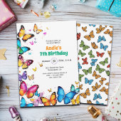 The Joy of Butterflies 7th Birthday Invitation 招待状