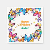 The Joy of Butterflies Birthday Party スタンダードカクテルナプキン (正面)