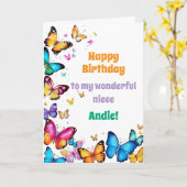 The Joy of Butterflies Happy Birthday   カード (黄色い花)