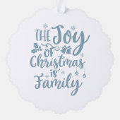 The Joy of Christmas Is Family Arctic Foxes オーナメントカード (裏面)