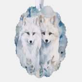 The Joy of Christmas Is Family Arctic Foxes オーナメントカード (左)