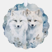 The Joy of Christmas Is Family Arctic Foxes オーナメントカード (正面)