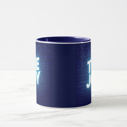 The Joy Typography Wall Brick Pattern Two-Tone Mug マグカップ (中央)