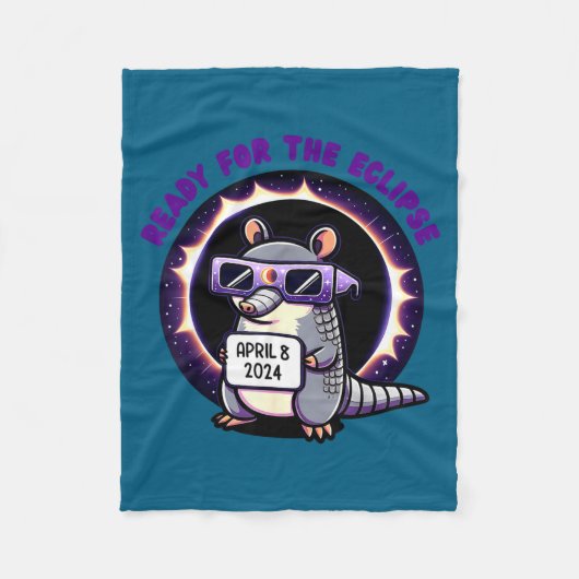 The Kids Ready Total Solar Eclipse Armadillo フリースブランケット (正面)
