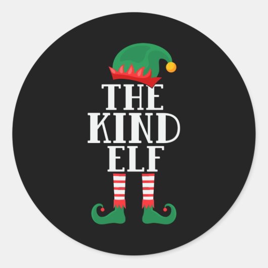 The Kind Elf Funny Christmas ラウンドシール (正面)