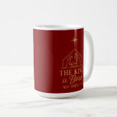 The King Is Born Nativity Christmas Design コーヒーマグカップ (正面右)