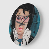 The King Painting by Alfred Fox ラージ壁時計 (傾斜)