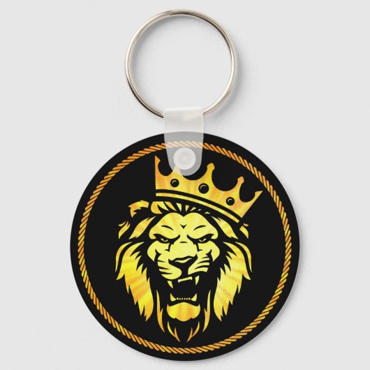 The King - Roaring Lion Wearing Crown キーホルダー (正面)
