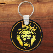 The King - Roaring Lion Wearing Crown キーホルダー (正面)