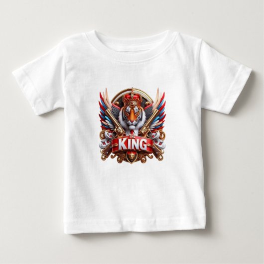 THE KING Typography T-Shirt Design ベビーTシャツ (正面)