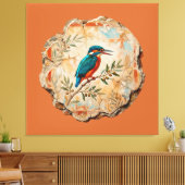 The Kingfisher Fragment: Pompei’s Azure Messenger  キャンバスプリント (インサイチュ (リビング))