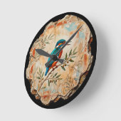 The Kingfisher Fragment: Pompei’s Azure Messenger  ラウンド壁時計 (傾斜)