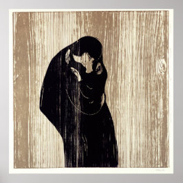 The kiss by Edvard Munch lithography, ポスター