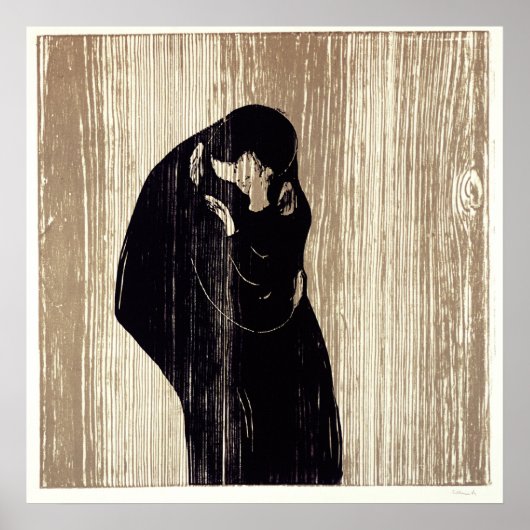 The kiss by Edvard Munch lithography, ポスター (正面)