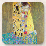 The Kiss by Gustav Klimt, Vintage Art Nouveau コースター<br><div class="desc">The Kiss (Der Kuss) (1907/08) by Gustav Klimt is probably his most famous work. Klimt began work on it in 1907 and it is the highpoint of his so-called 'Golden Period'. The Kiss is a vintage Victorian Era Symbolism fine art love and romance painting featuring a romantic couple in various...</div>