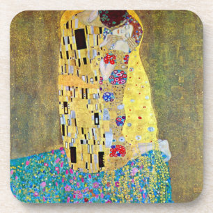 The Kiss by Gustav Klimt, Vintage Art Nouveau コースター