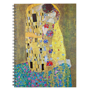 The Kiss by Gustav Klimt, Vintage Art Nouveau ノートブック