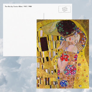 The Kiss by Gustav Klimt, Vintage Art Nouveau ポストカード