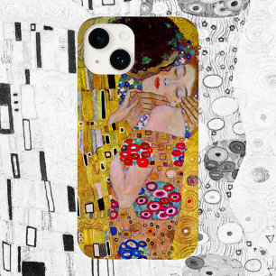 The Kiss by Gustav Klimt, Vintage Art Nouveau iPhone 15 Miniケース
