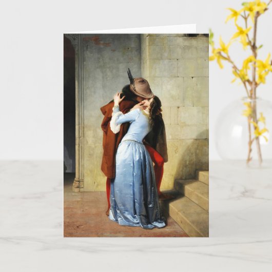 The Kiss - Francesco Hayez Il Bacio  カード (黄色い花)