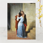 The Kiss - Francesco Hayez Il Bacio Romantic カード (黄色い花)
