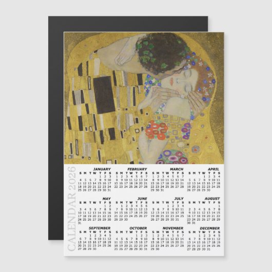 The Kiss Fridge Calendar 2026 / Gustav Klimt (正面/裏面)