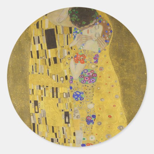 The kiss - Gustav Klimt ラウンドシール (正面)