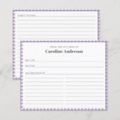 The Kitchen of Name薄紫プレイドレシピカードから (正面/裏面)