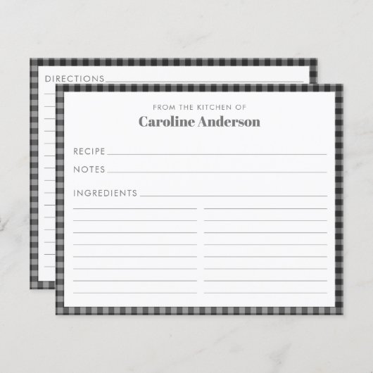 The Kitchen of Name Black Plaidレシピ (正面/裏面)