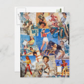 The Kitsch Bitsch :破壊された女性のカーボーイピンアップNo.1 ポストカード (正面/裏面)