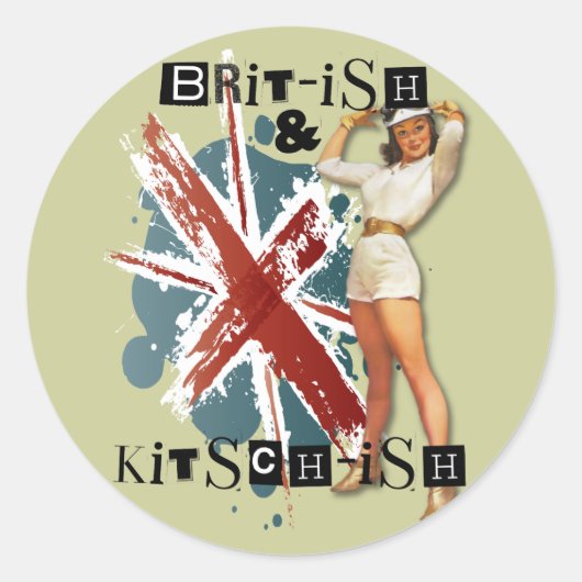 The Kitsch Bitsch : Brit-ish & Kitsch-Ish Pin-Up ラウンドシール (正面)