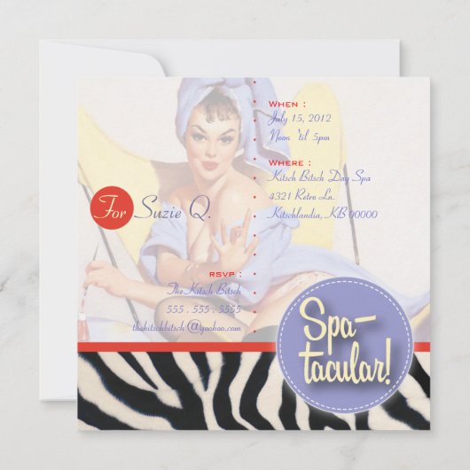 The Kitsch Bitsch : Just The Gals!スパタキュラ! 招待状 (裏面)