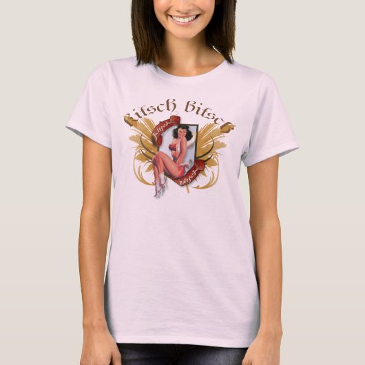 The Kitsch Bitsch : Kitschy Kute Kowgirl Pin-Up Tシャツ (正面)