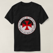 The Knights Templar Cross Christian Crusader Motto Tシャツ (デザイン正面)