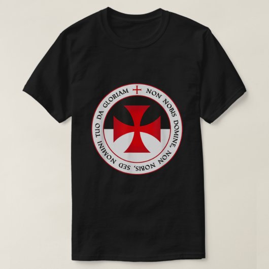 The Knights Templar Cross Christian Crusader Motto Tシャツ (デザイン正面)