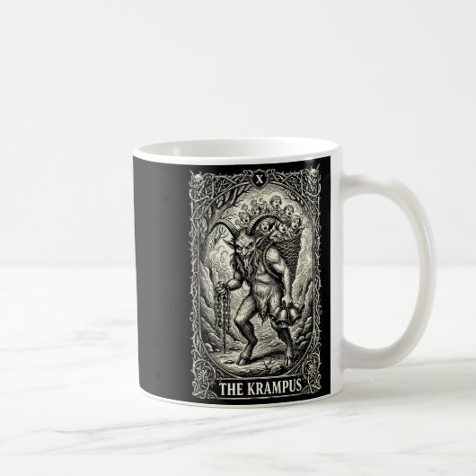 The Krampus Tarot Card Goth Witchy Black Pajamas C コーヒーマグカップ (右)