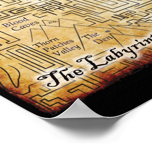 The Labyrinth Wall 14x11 Map Print ポスター (角)