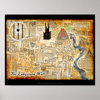 The Labyrinth Wall 14x11 Map Print ポスター