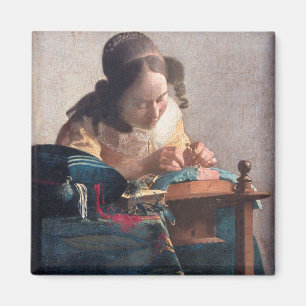 The Lacemaker, Johannes Vermeer, 1669-1670 マグネット
