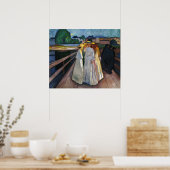 The Ladies On the Bridge (1903) by Edvard Munch ポスター (キッチン)