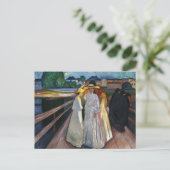 The Ladies On the Bridge (1903) by Edvard Munch ポストカード (スタンド正面)