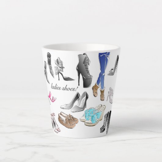 The Ladies Shoes design Latte Mug カフェラテマグ (正面)