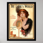 "The Ladies' World" 1913 ポスター<br><div class="desc">Eye-catching,  Fall fashion,   deco design,  1913 cover for "The Ladies World" magazine.</div>