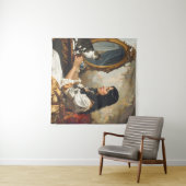  The Lady and Her Cat – A Timeless Victorian Portr タペストリー (インサイチュ(横))